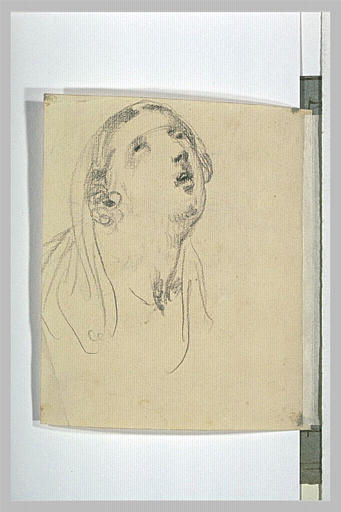 Tête de femme aux yeux levés_0