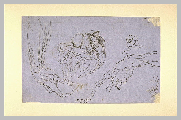 Etude anatomique de deux avant-bras et croquis d'un groupe de la Charité_0
