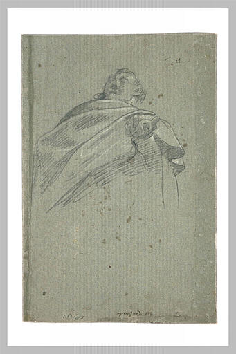 Buste d'homme drapé, vu par en-dessous_0