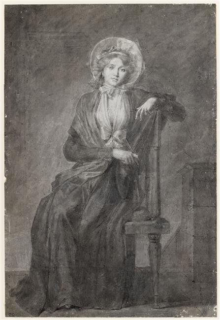 Jeune femme assise sur une chaise, tenant un éventail fermé_0