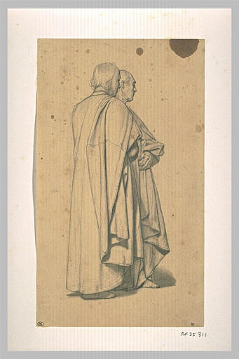 Deux hommes drapés debout_0
