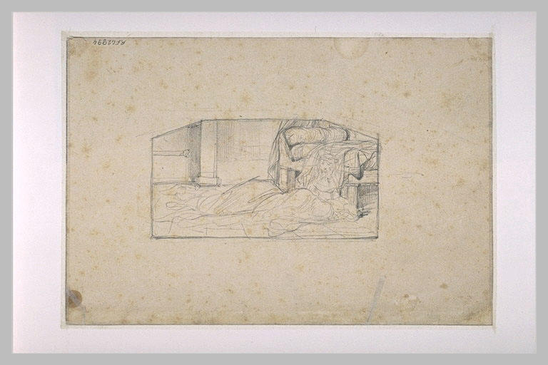 Figure prosternée dans une chambre devant la Sainte Face_0