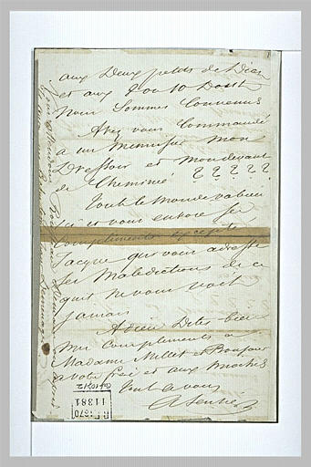 Lettre manuscrite de A. Sensier_0