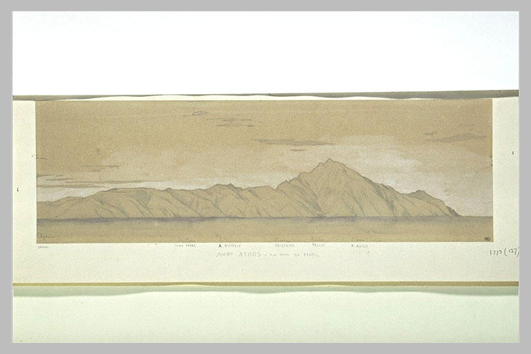 Mont Athos, vue de profil de la presqu'île_0