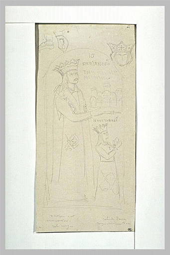 Mont Athos, monastère de la Grande Lavra, croquis d'une fresque de l'église_0