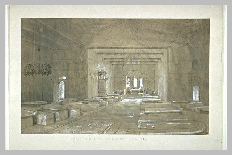 Mont Athos, le réfectoire saint Basile de la Grande Lavra_0