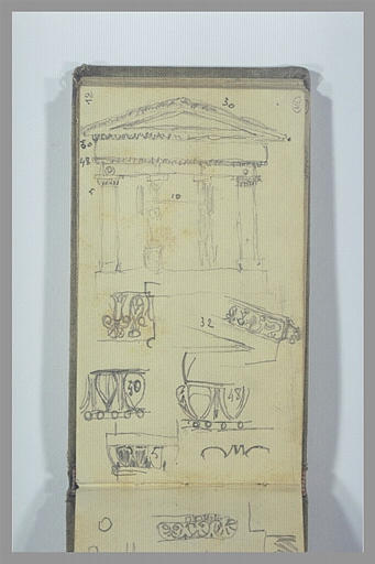 Études de frises décoratives d'un fronton de temple antique_0