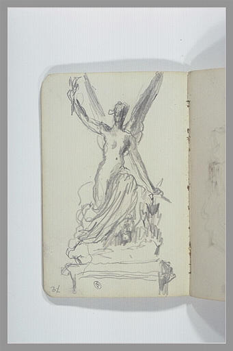 Figure ailée : projet d'un monument funéraire_0