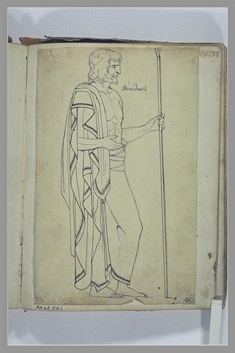 Un homme tenant une lance, d'après l'antique : Ménélas_0