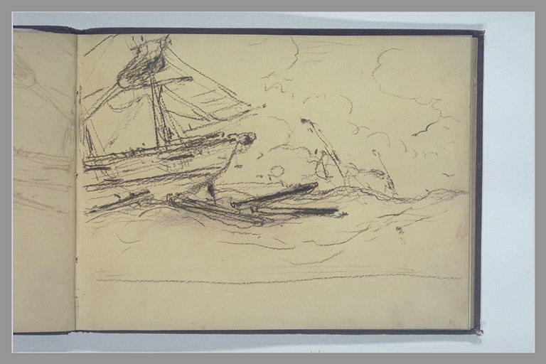 Bateaux sur une mer houleuse_0