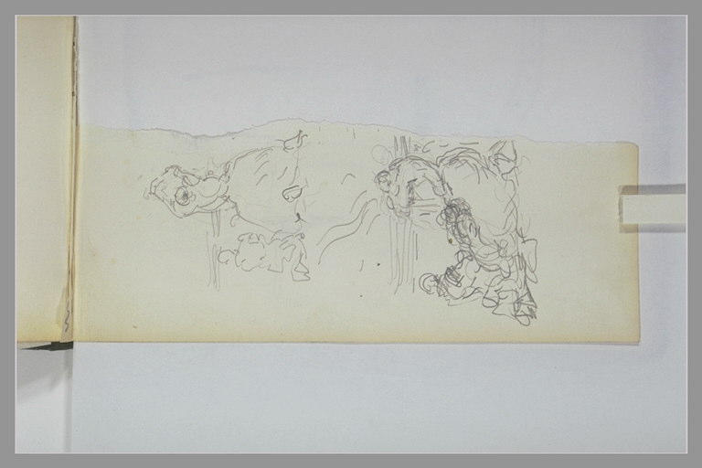 Femme et enfant agenouillés ; femme assise et deux autres figures_0