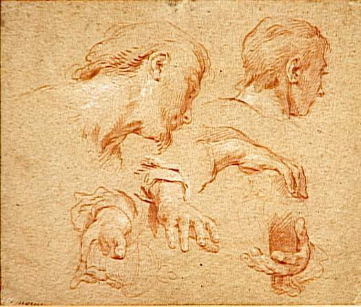 FEUILLE D'ETUDE POUR L'ADORATION DES MAGES, François Lemoyne, 1716