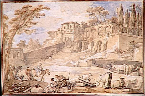 VUE DU CAMPO VACCINO ET DU MONT PALATIN, Charles Natoire, 1766