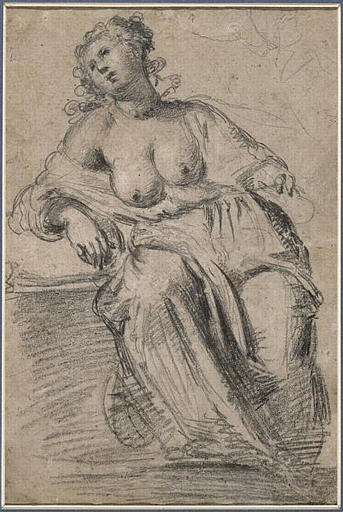 FEMME ASSISE EN MEDITATION, LES SEINS NUS : MADELEINE ?, Jacopo Confortini, 17e siècle