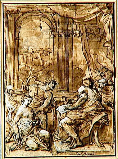 PHRYNE DEVANT SES JUGES, Giacinto Brandi, 17e siècle