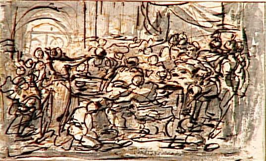 LE FESTIN DE BALTHAZAR, Antonio Molinari, 4e quart 17e siècle, 1ère moitié 18e siècle