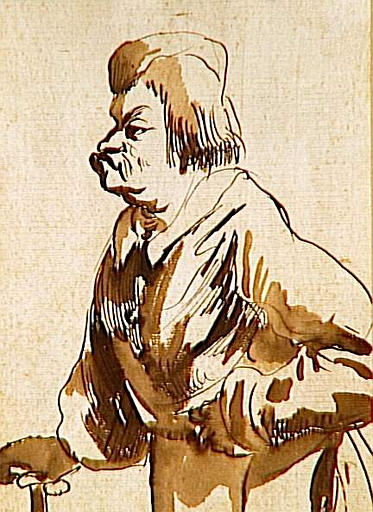 CARICATURE D'HOMME DE PROFIL, REGARDANT VERS LA GAUCHE, Giovanni Battista Pace, 3e quart 17e siècle