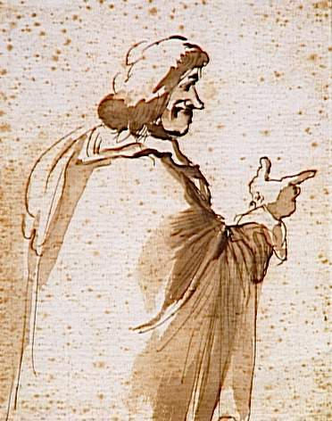 CARICATURE D'HOMME REGARDANT VERS LA DROITE, Giovanni Battista Pace, 3e quart 17e siècle
