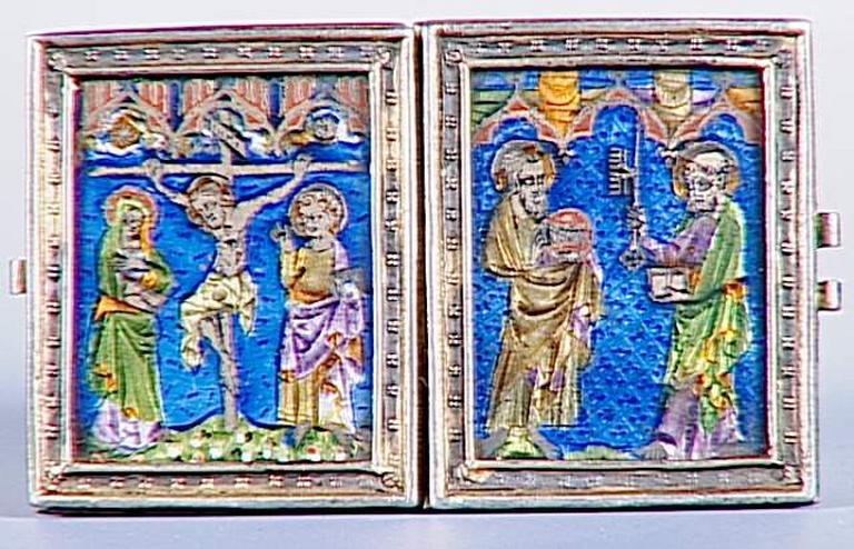 Diptyque émaillé : Annonciation, Noli me tangere ; Crucifixion, saint Jean-Baptiste et saint Pierre_1