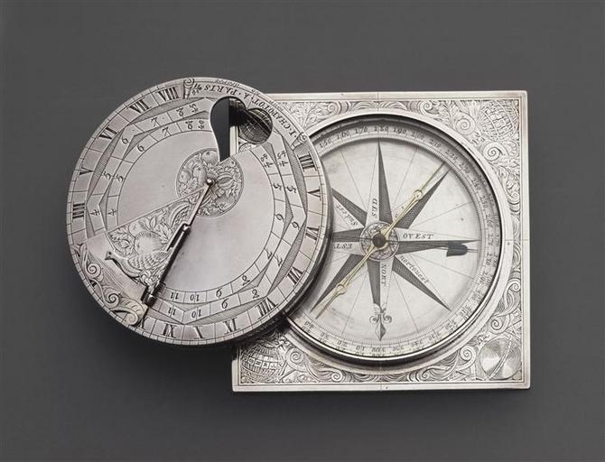 Cadran solaire horizontal de type Butterfield aux armes de la famille Colbert_1