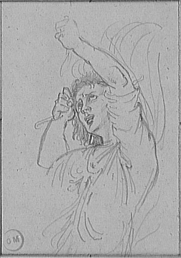 Copie d'après un dessin de Pollaiuolo : Le martyre de saint Sébastien (détail)_0