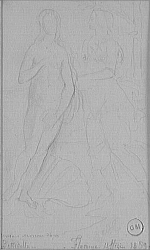 Copie d'après Botticelli : Naissance de Vénus, détail (Offices, Florence)_0