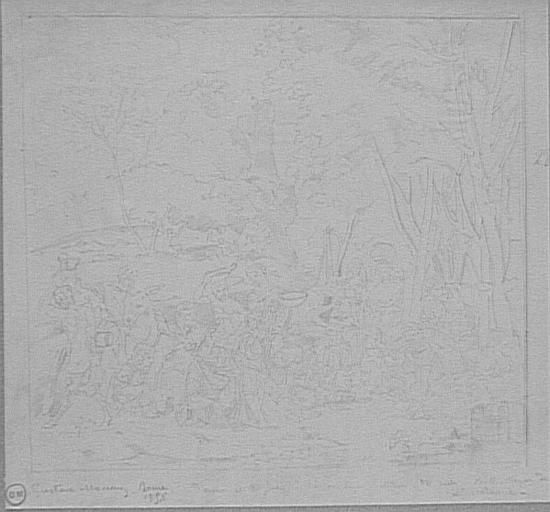 Copie d'après Giovanni Bellini et Titien : Fête des dieux (d'après une gravure)_0
