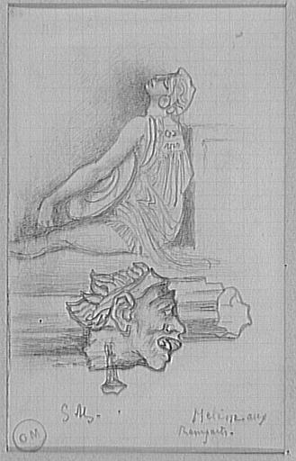 Feuille d'études pour Hélène aux remparts_1