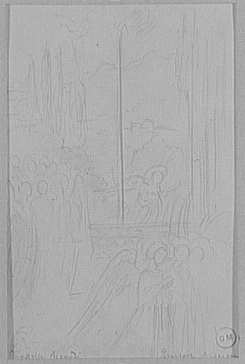 Croquis d'après Gozzoli : Groupe d'anges en adoration (chapelle Riccardi, palais Médicis, Florence)_0