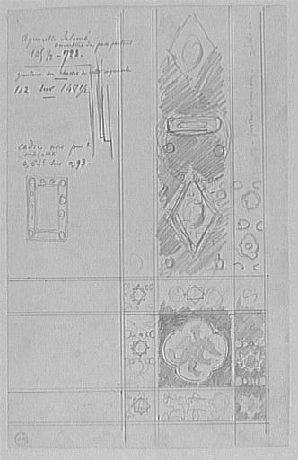 Étude de la bordure du cadre de l'aquarelle de l'Apparition, d'après Willemin_0