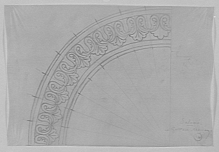 Étude de demi-arcature ornée de palmettes pour l'Apparition_0