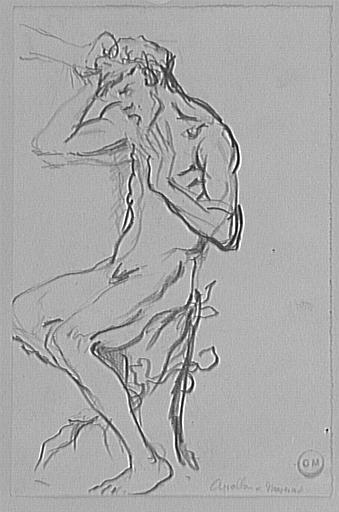 Étude d'homme nu assis pour Apollon et Marsyas_0