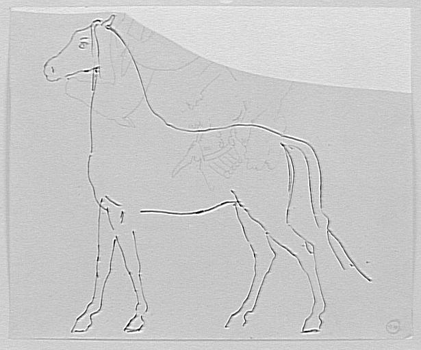 Étude d'un cheval et de deux rois mages, pour les Rois Mages_0