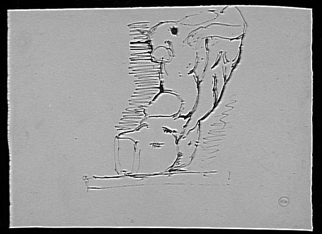 Recto : étude de torse nu. Verso : études de fesses_0