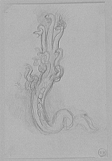 Étude de serpent à sept têtes pour Hercule et l'Hydre de Lerne_0