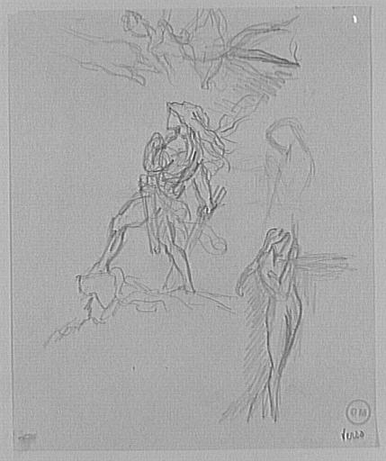 Feuille d'études pour Hercule et l'Hydre de Lerne et pour Salomé dansant devant Hérode_0