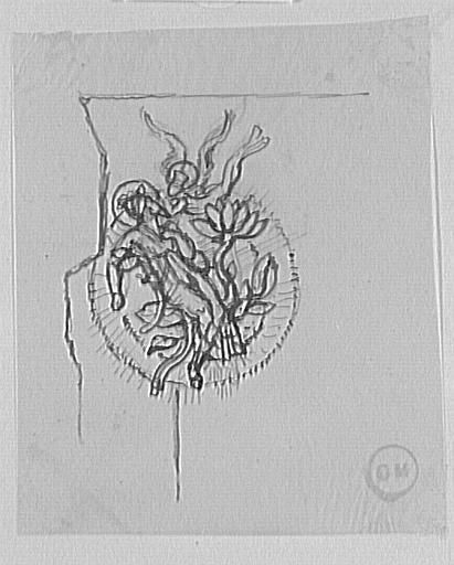 Étude du médaillon gauche pour Le Songe d'un Habitant du Mogol_0