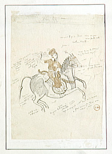 Carnet d'études orientales. Étude de fauconnier à cheval_0