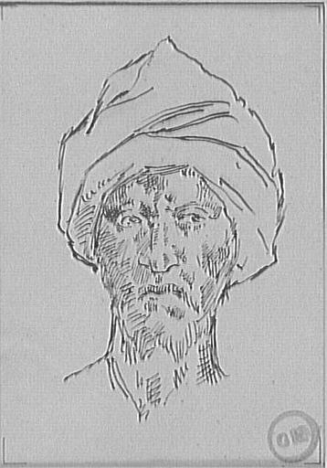 Étude de tête pour le bourreau dans Salomé dansant devant Hérode_0