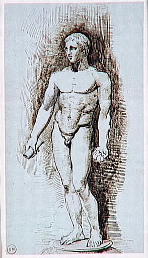 Copie d'après une statue antique : athlète (musée national, Naples)_0