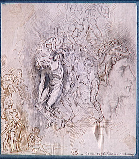 Copie d'après Lorenzo Maitani : 4e pilastre de la façade, personnages de l'Enfer (cathédrale d'Orvieto)_0
