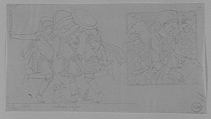Étude de guerriers grecs et d'ange_0