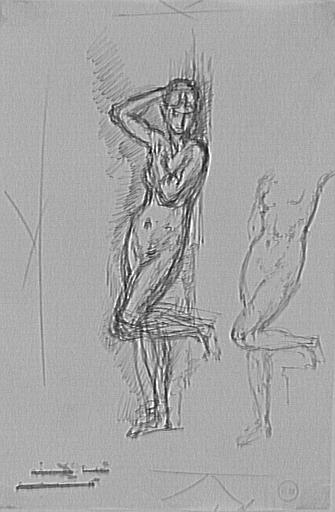 Deux études de femme nue debout pour Galatée_0