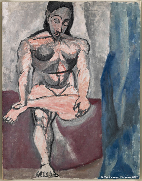 Nu assis (étude pour "Les Demoiselles d'Avignon"), Pablo Picasso, hiver 1906-1907