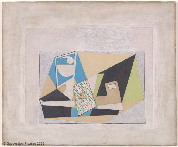 Pipe, verre et carte à jouer, Pablo Picasso, 1918