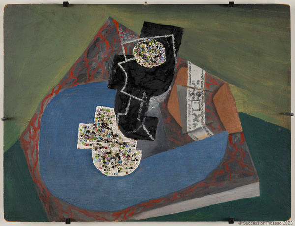 Verre et paquet de tabac, Pablo Picasso, printemps 1914