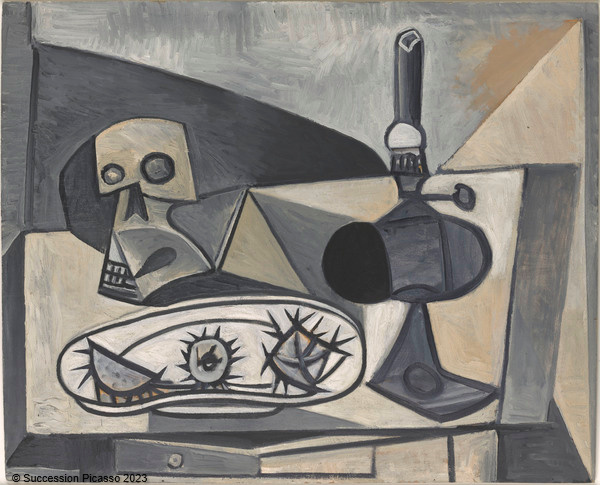 Crâne, oursins et lampe sur une table, Pablo Picasso, 1946