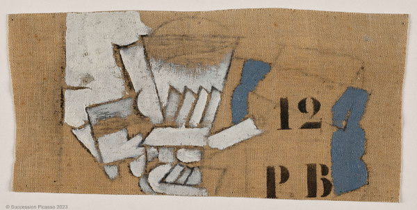Verre et pipe, chiffres et lettres, Pablo Picasso, printemps 1914