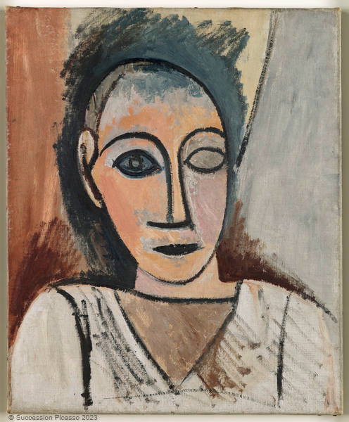 Buste d'homme (étude pour "Les Demoiselles d'Avignon"), Pablo Picasso, printemps 1907
