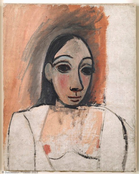 Buste de femme (étude pour "Les Demoiselles d'Avignon"), Pablo Picasso, printemps 1907